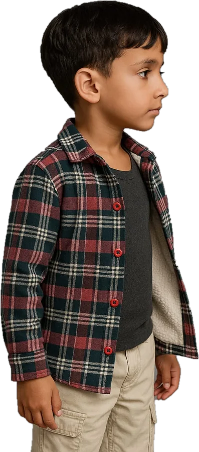 Kids flannel shirt-jacket