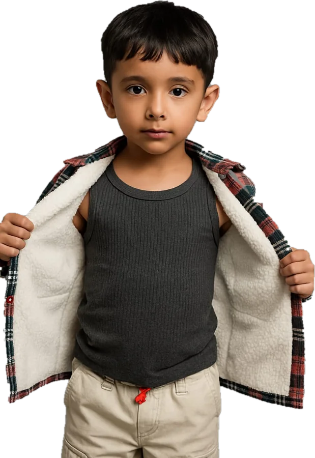 Kids sherpa-lined flannel